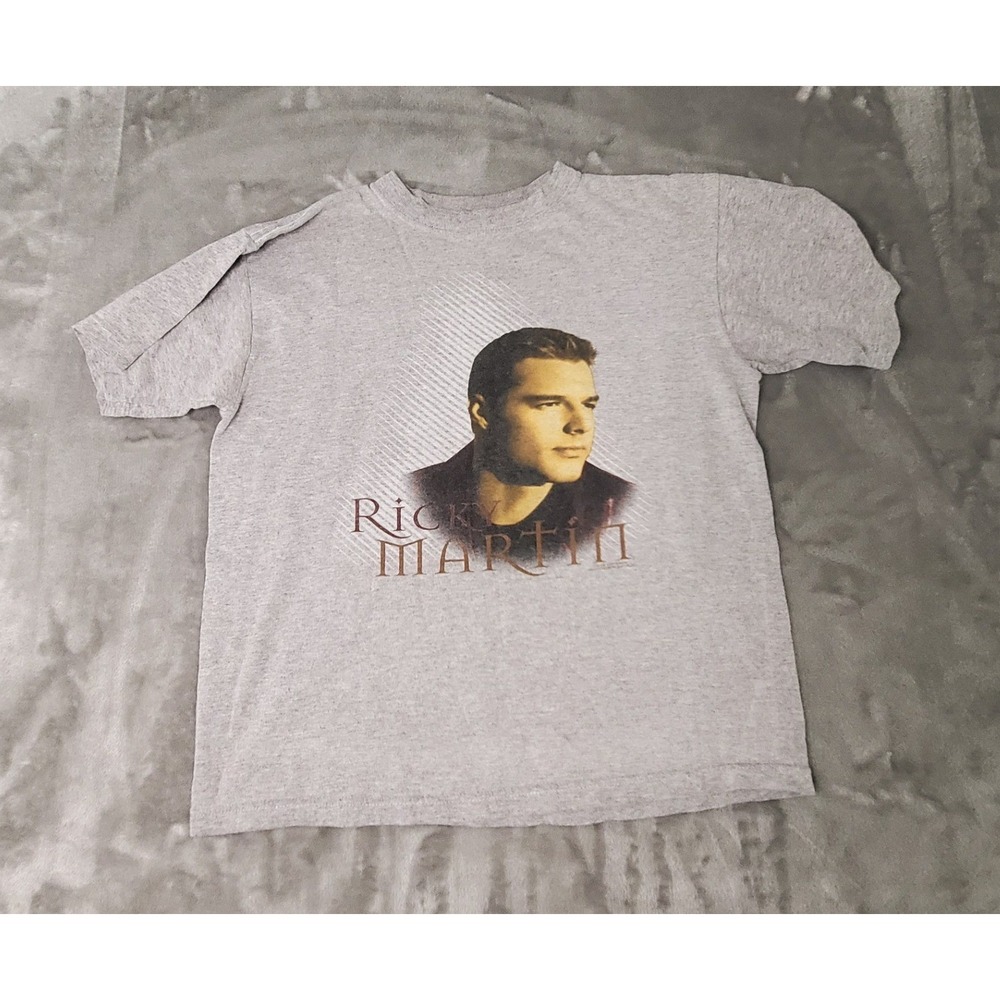 Vintage 1999 Ricky Martin Winterland Graphic T-Shirt Heather Gray Small/Medium
